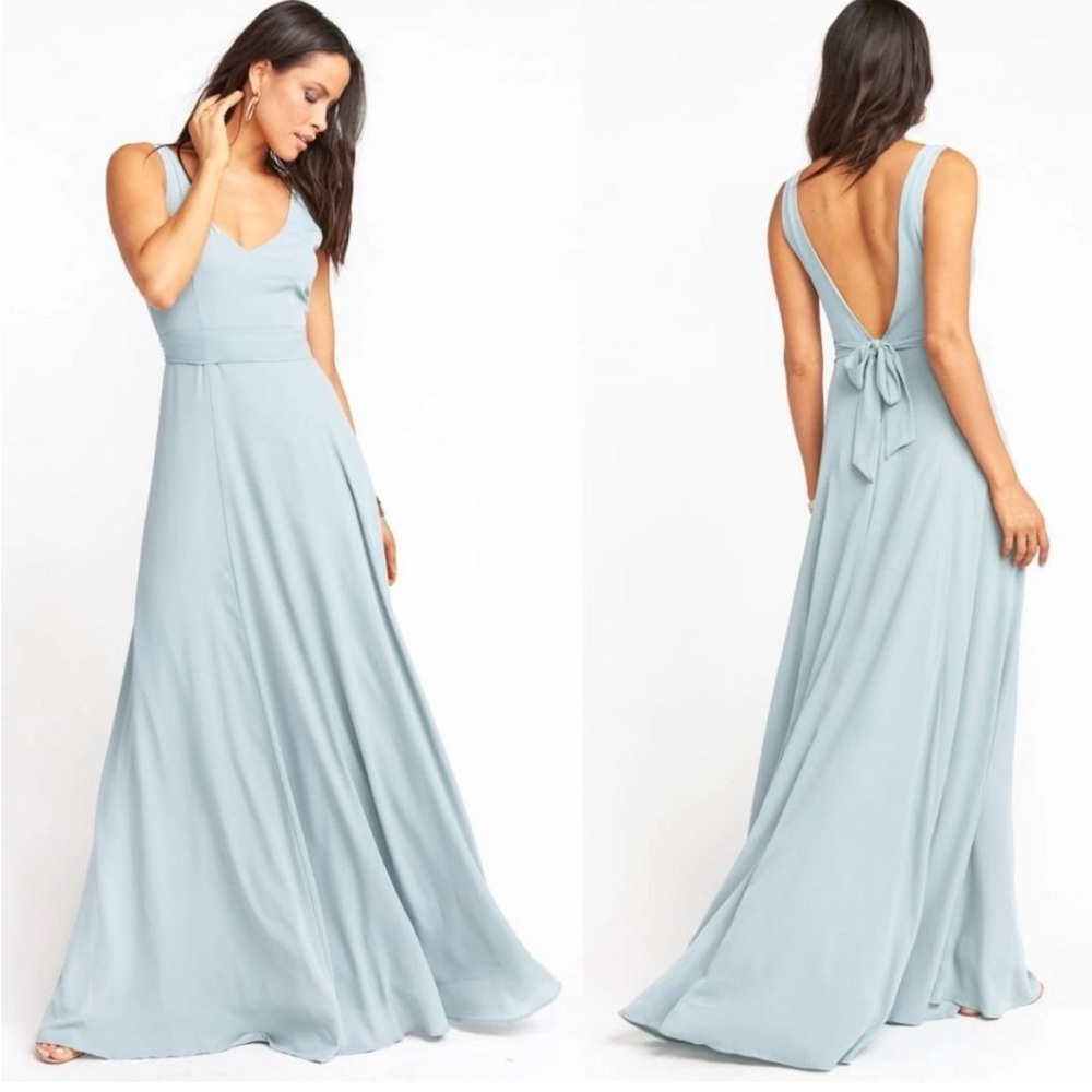 Show Me Your Mumu Women’s Silver Sage Crisp Jenn Maxi Bridesmaid Dress XL